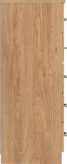 Dakota 5 Drawer Narrow Chest - Oak Effect