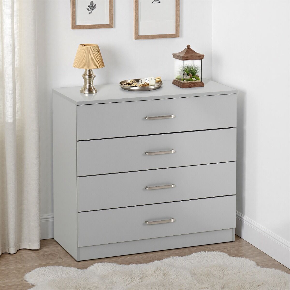 Dakota 4 Drawer Chest - Light Grey