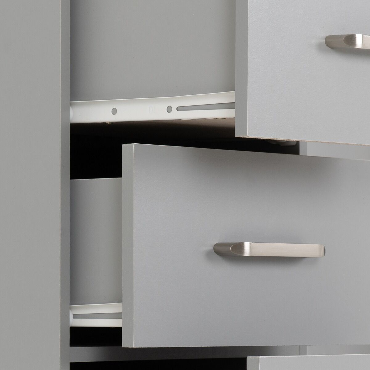 Dakota 5 Drawer Narrow Chest - Light Grey