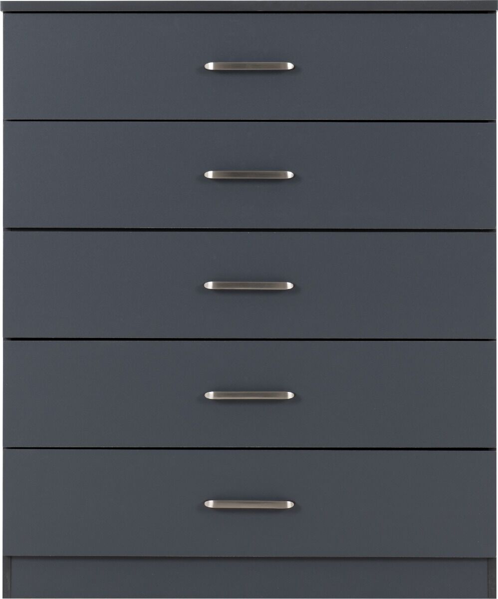Dakota 5 Drawer Chest - Dark Grey
