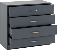 Dakota 4 Drawer Chest - Dark Grey