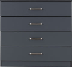 Dakota 4 Drawer Chest - Dark Grey