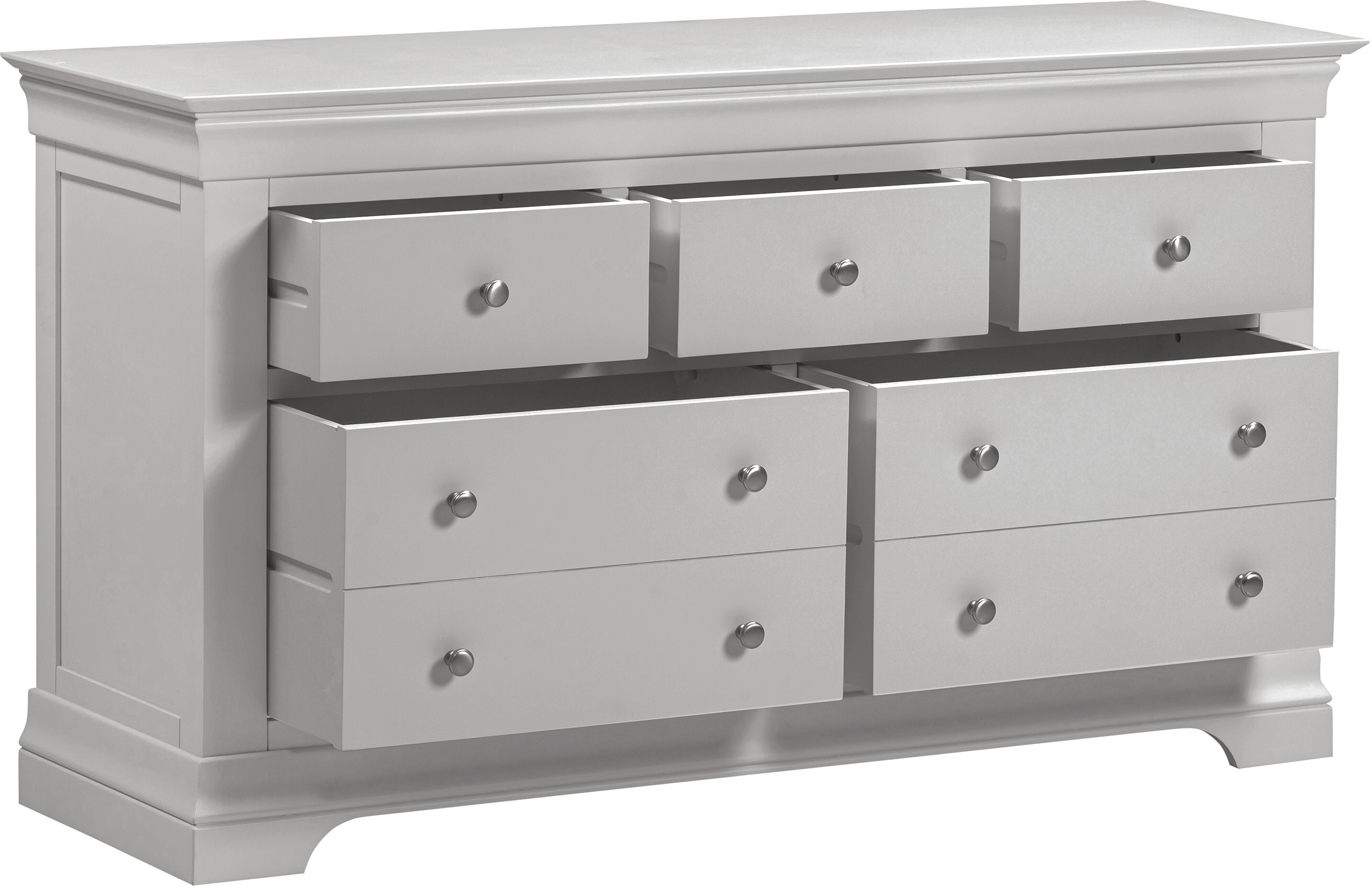 Bordeaux 3+2 Drawer Chest - Pebble Grey