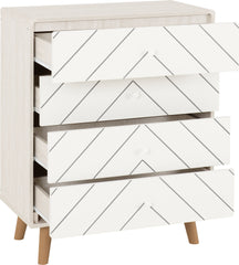 Dixie 4 Drawer Chest - Dusty Grey/White