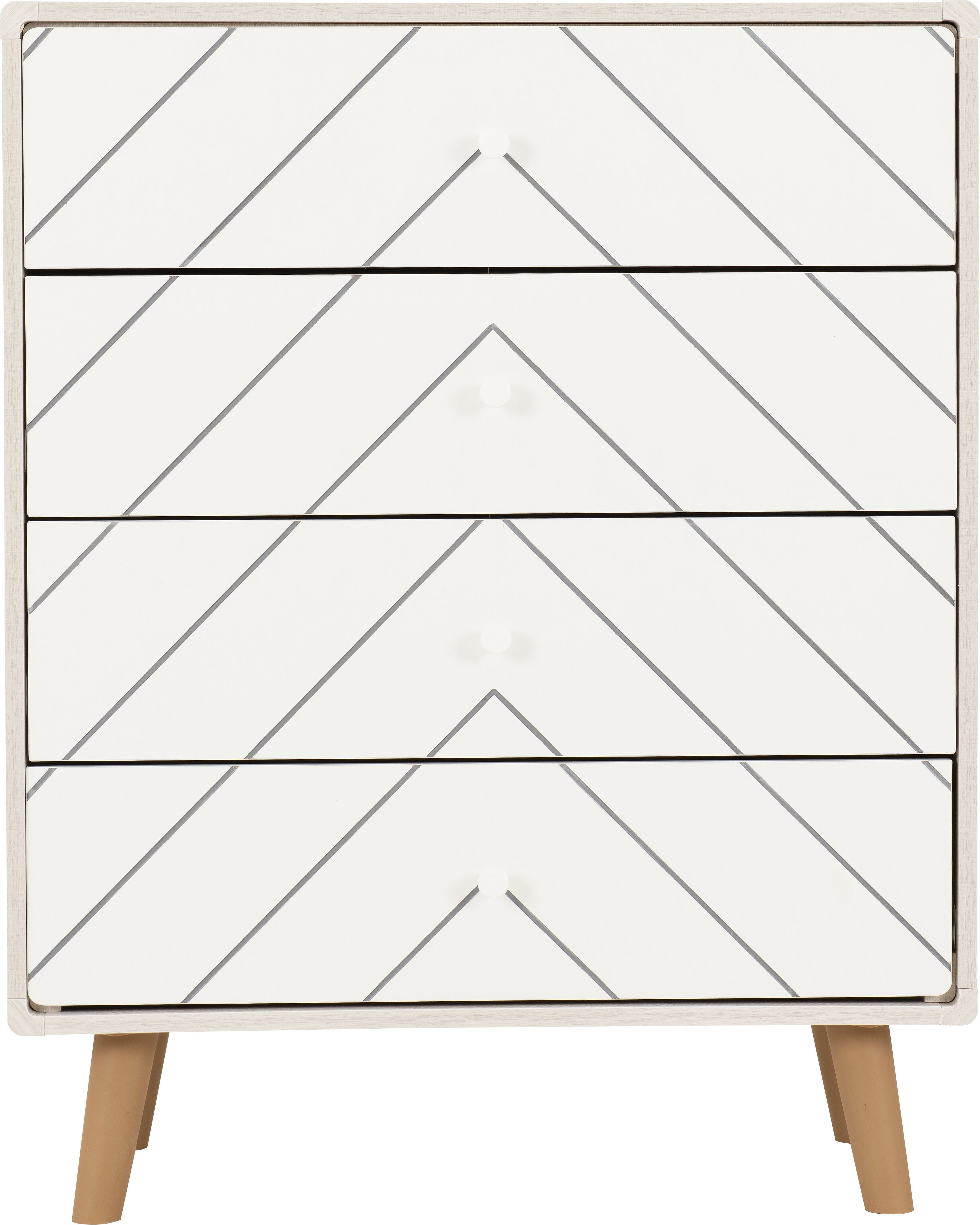 Dixie 4 Drawer Chest - Dusty Grey/White