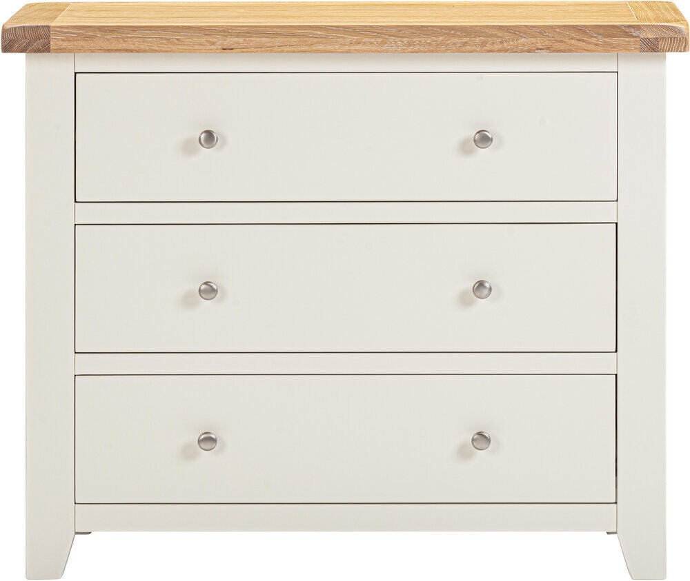 Windsor 3 Drawer Chest - Ivory/Oak