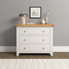 Windsor 3 Drawer Chest - Ivory/Oak