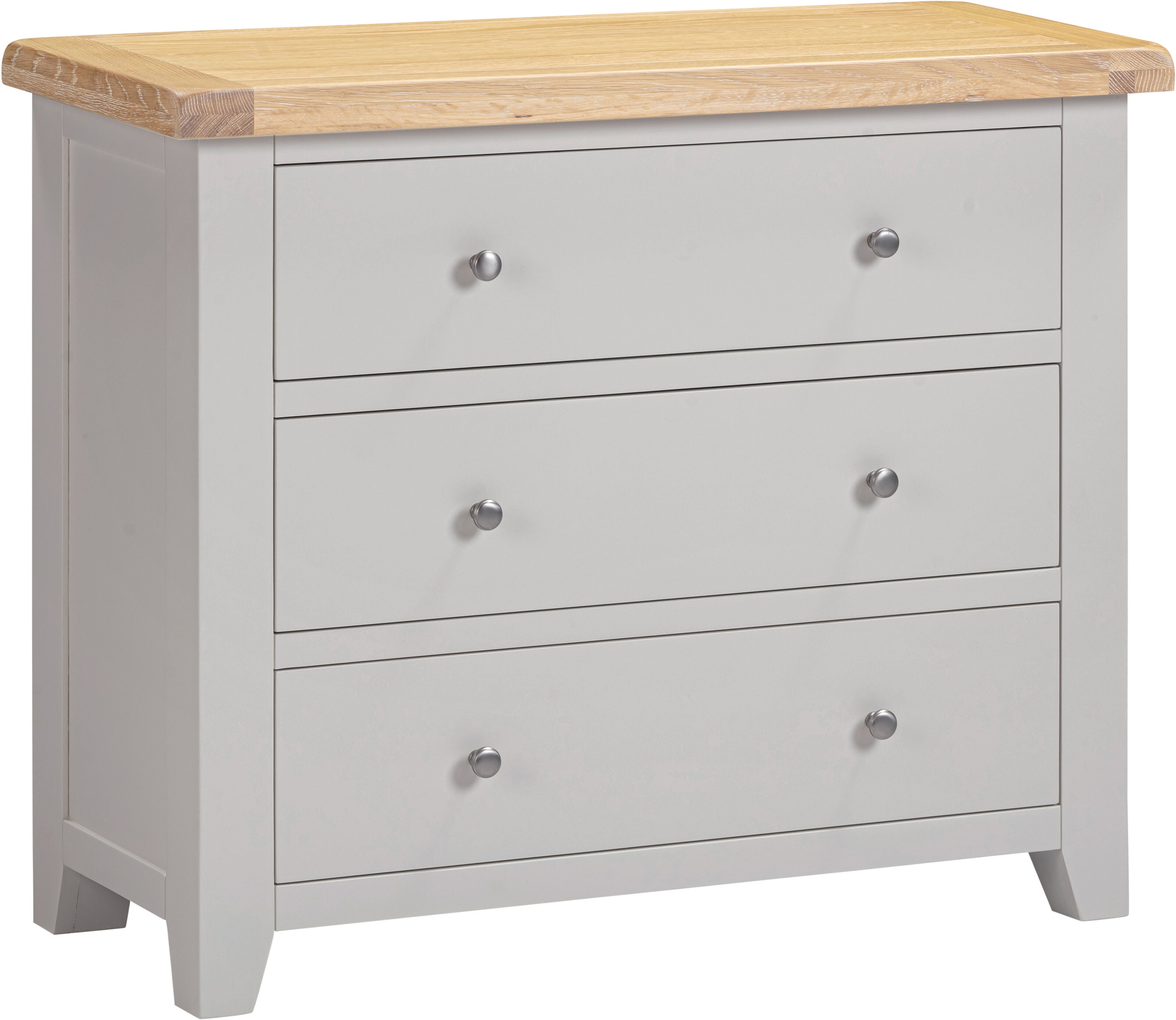 Windsor 3 Drawer Chest - Pebble Grey/Oak