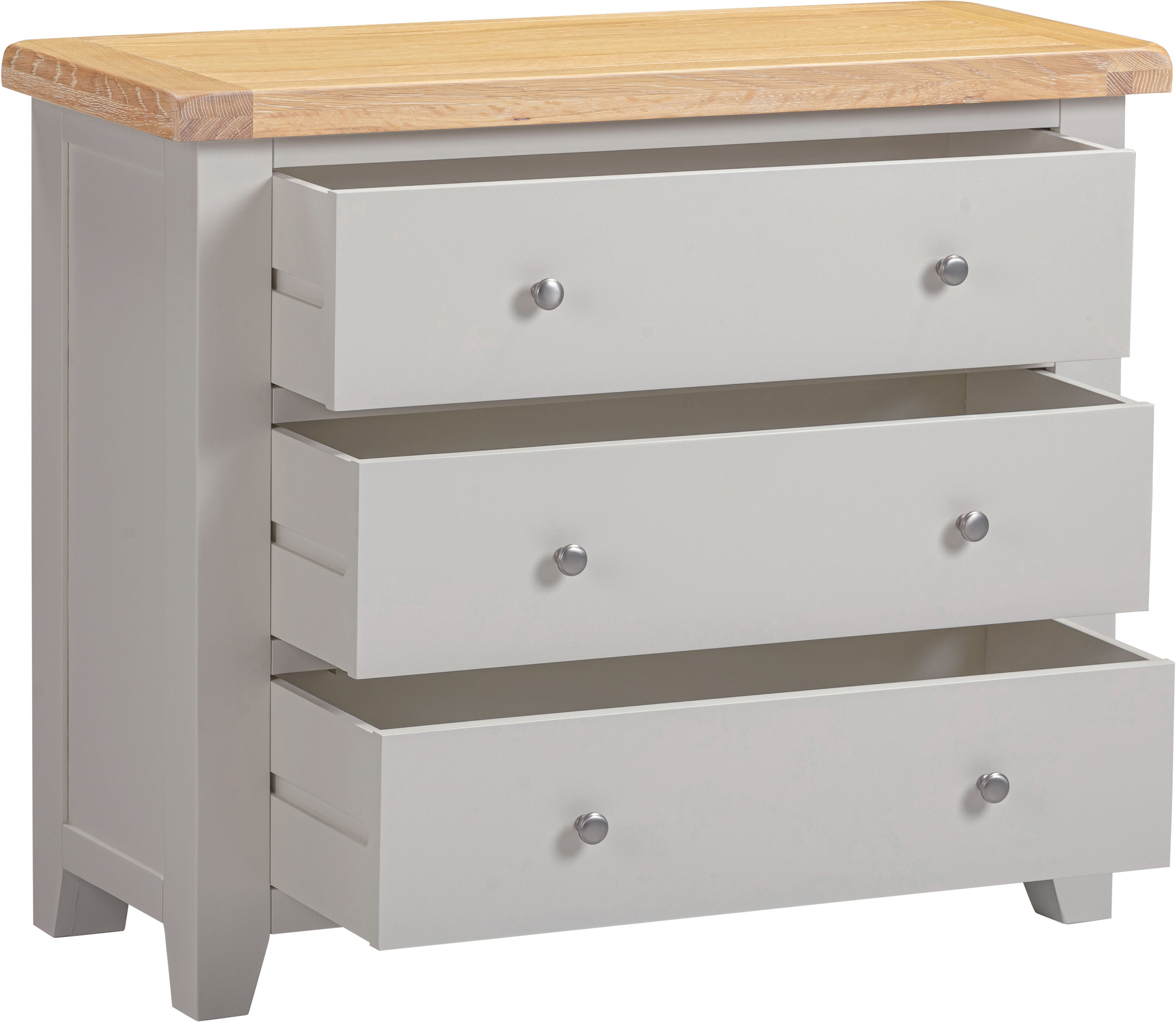 Windsor 3 Drawer Chest - Pebble Grey/Oak