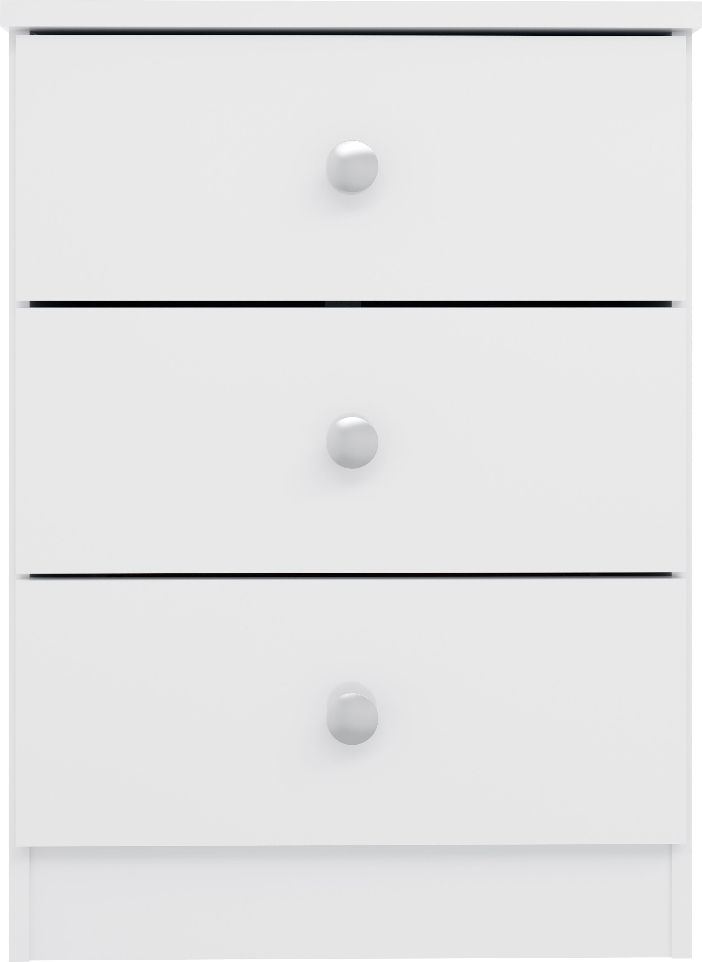 Denver 3 Drawer Bedside - White Gloss