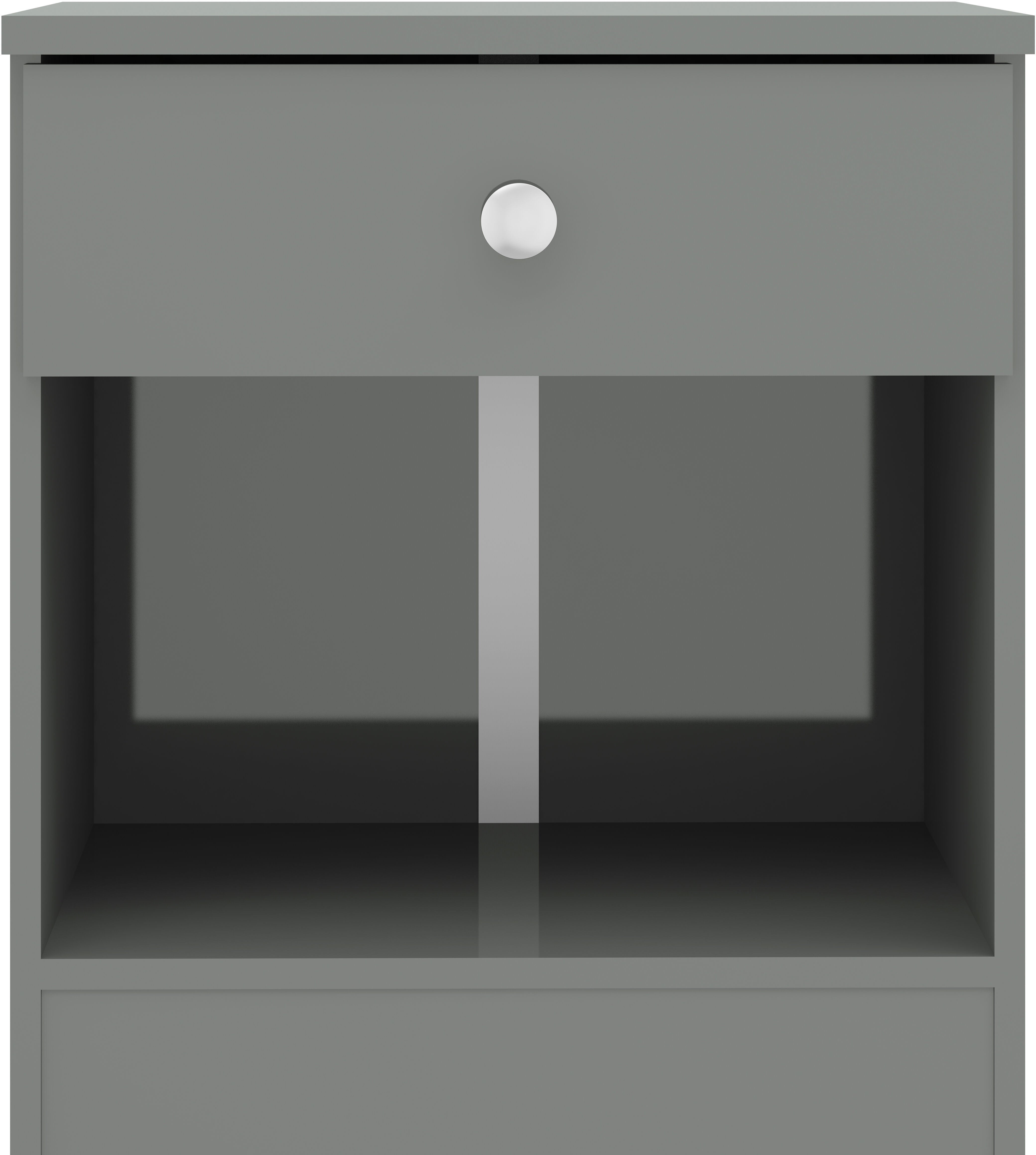 Denver 1 Drawer Bedside - Grey Gloss