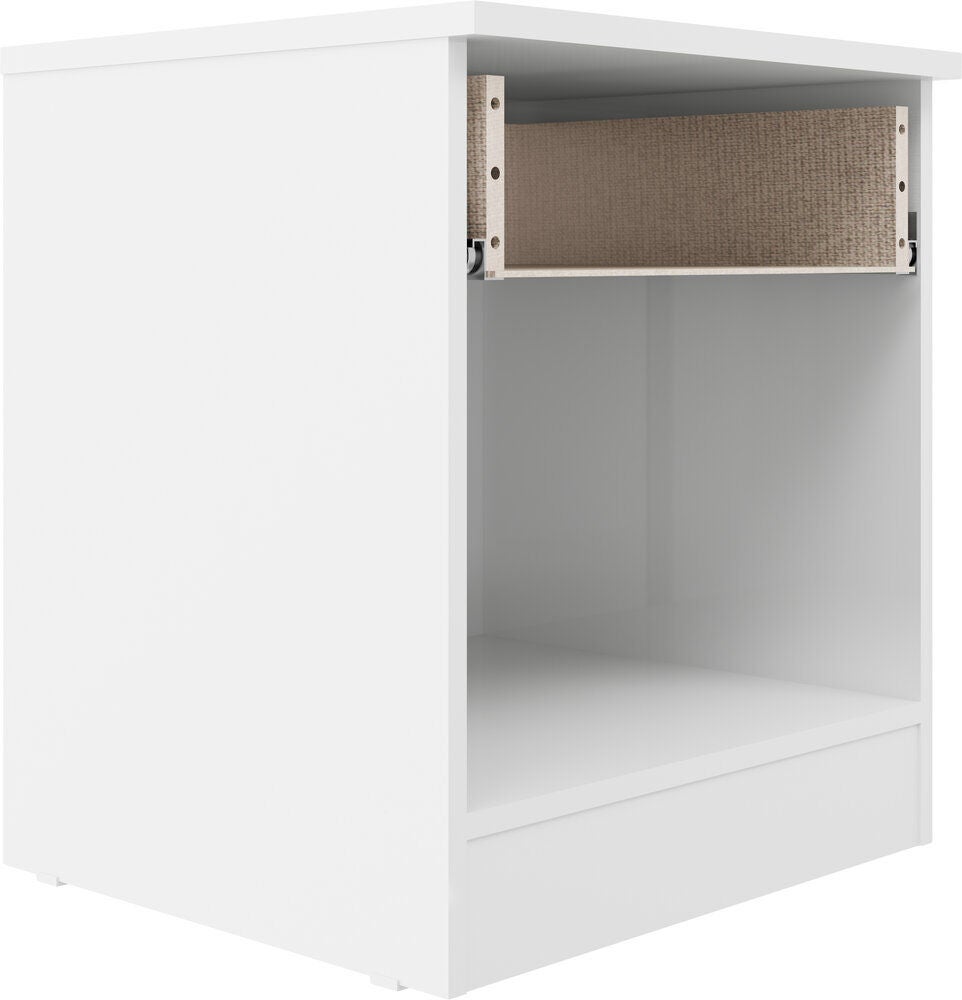 Denver 1 Drawer Bedside - White/Pink Gloss