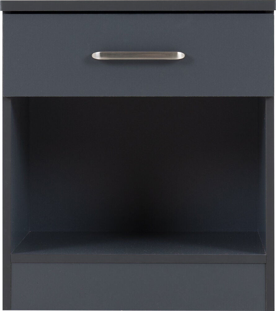 Dakota 1 Drawer Bedside - Dark Grey