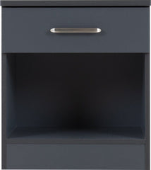 Dakota 1 Drawer Bedside - Dark Grey