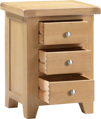 Windsor 3 Drawer Bedside - Natural Oak