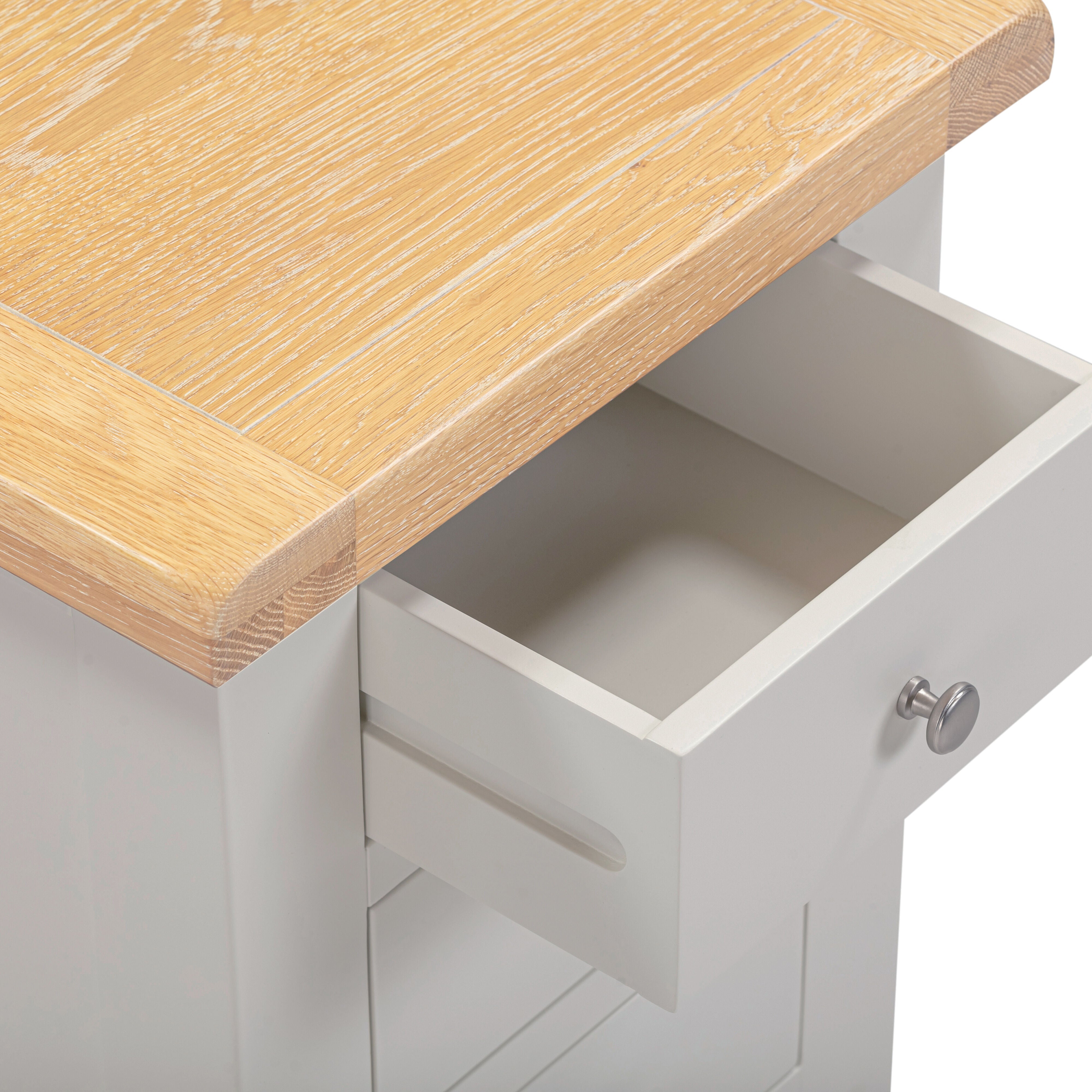 Windsor 3 Drawer Bedside - Pebble Grey/Oak
