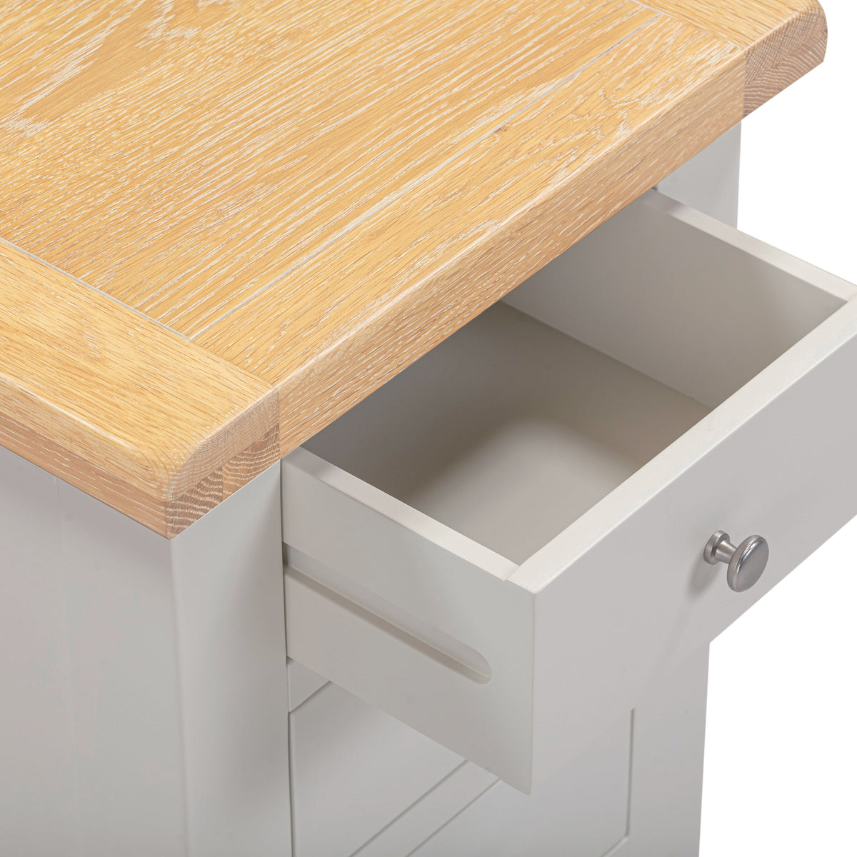 Windsor 3 Drawer Bedside - Pebble Grey/Oak