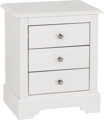 Stratford 3 Drawer Bedside - White