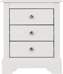 Stratford 3 Drawer Bedside - White