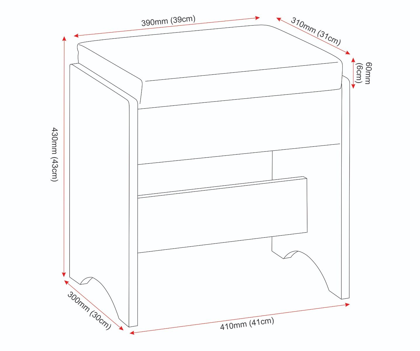 Malvern 3 Drawer Dressing Table Set - Urban Snow/Steel Fabric