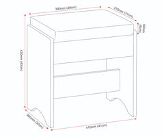 Malvern 3 Drawer Dressing Table Set - Urban Snow/Steel Fabric