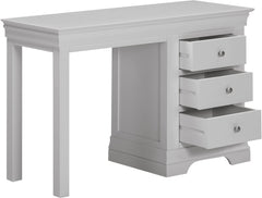 Bordeaux 3 Drawer Dressing Table Set - Pebble Grey/Oat Fabric