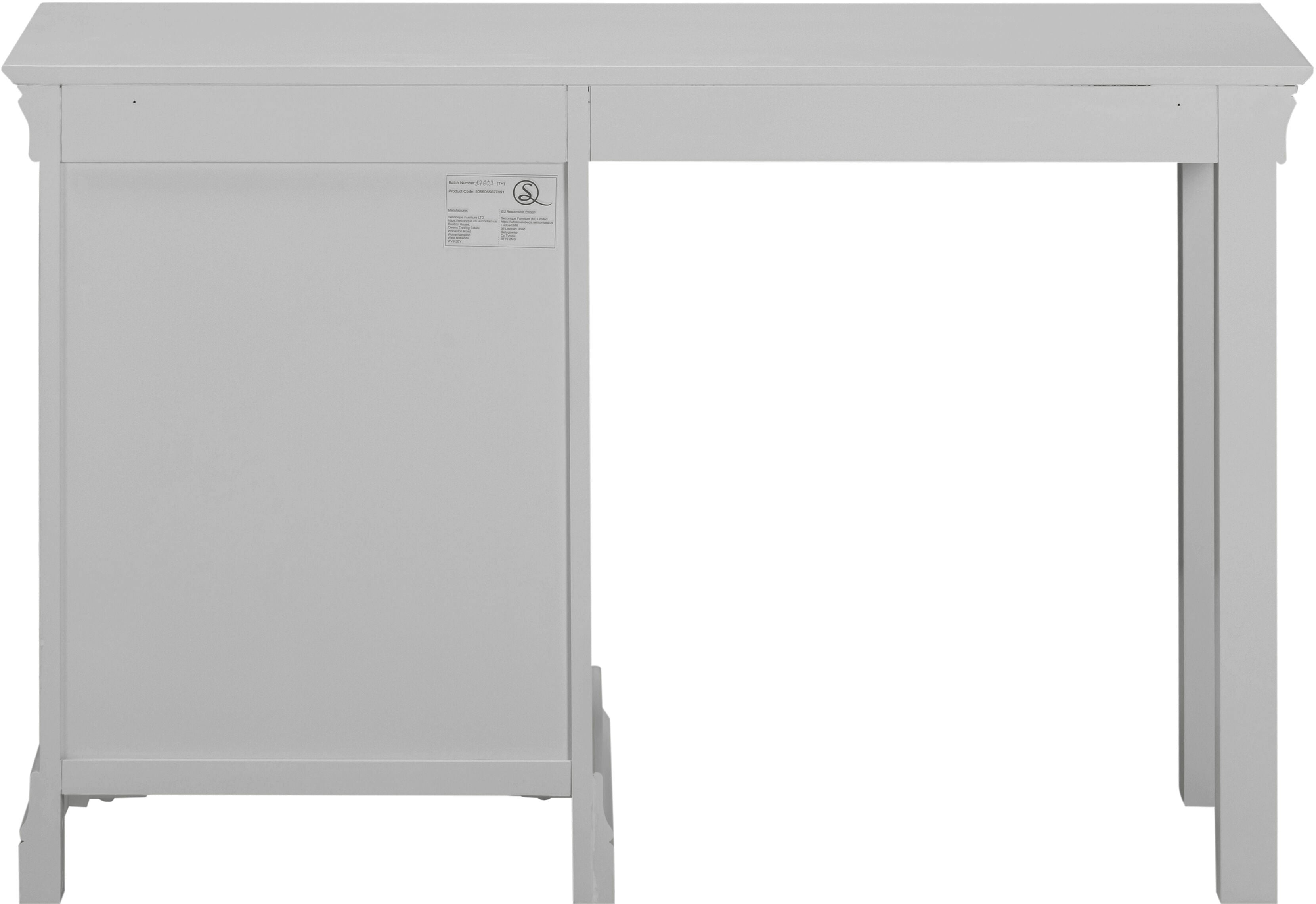 Bordeaux 3 Drawer Dressing Table Set - Pebble Grey/Oat Fabric