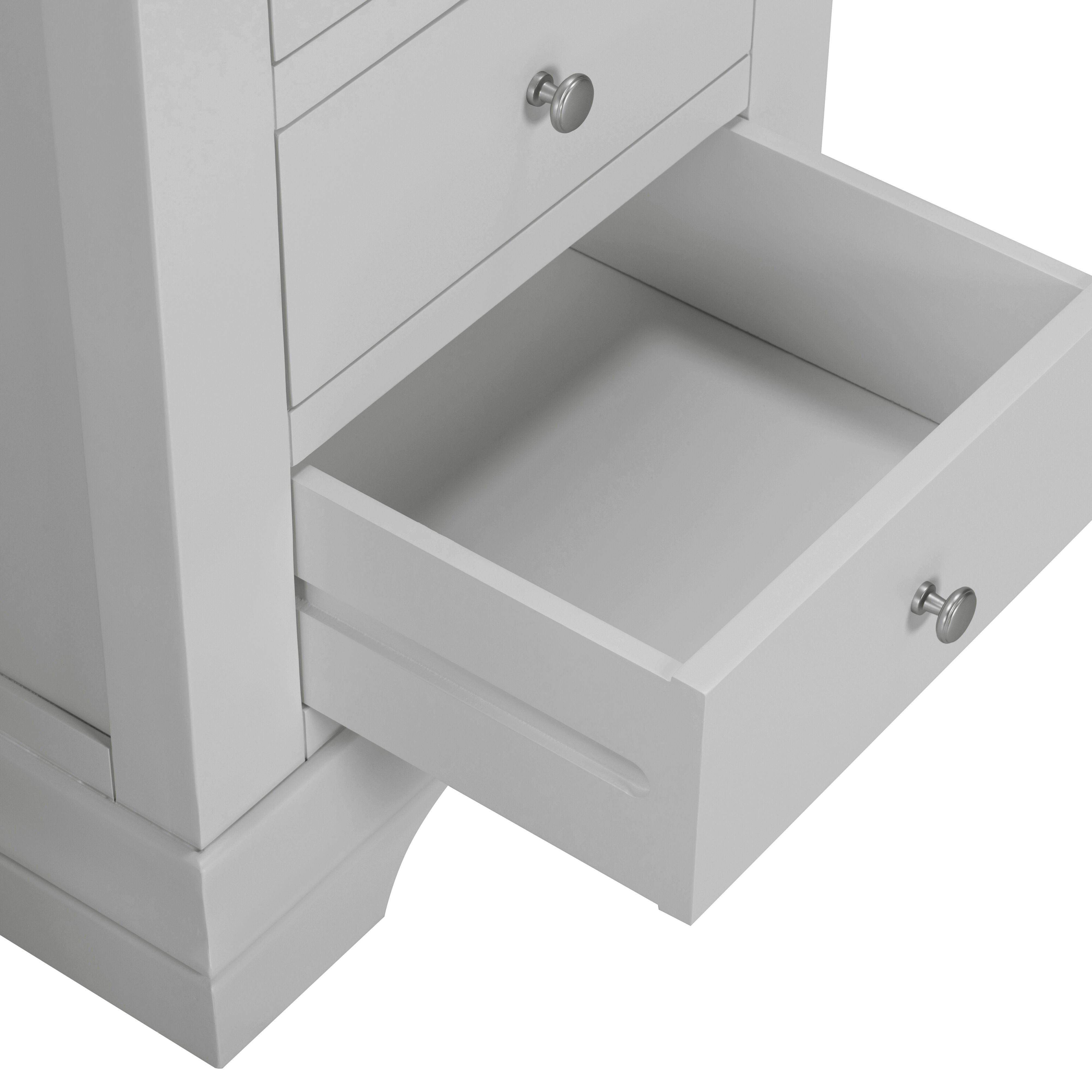 Bordeaux 3 Drawer Dressing Table Set - Pebble Grey/Oat Fabric