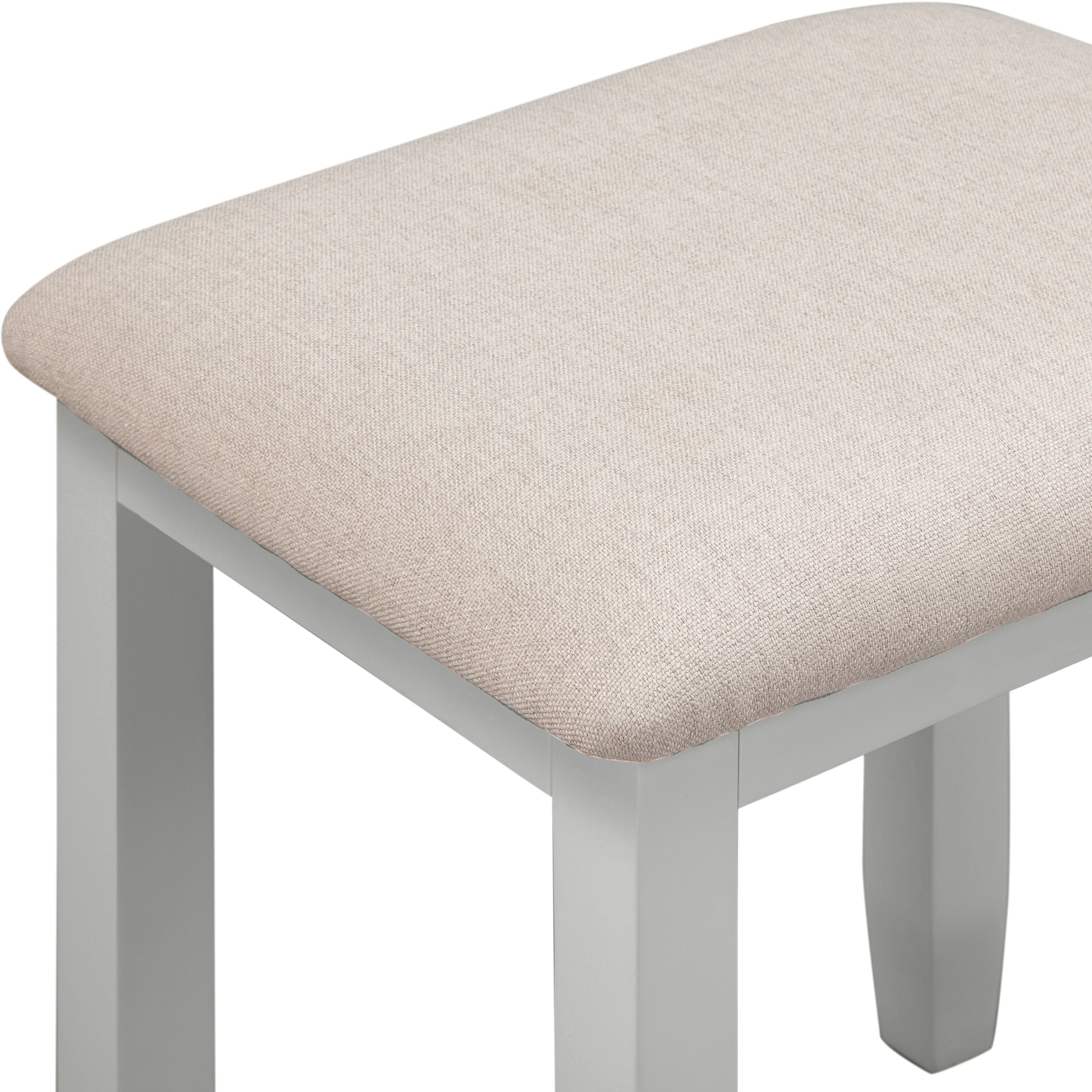 Bordeaux 3 Drawer Dressing Table Set - Pebble Grey/Oat Fabric