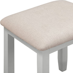 Bordeaux 3 Drawer Dressing Table Set - Pebble Grey/Oat Fabric