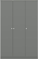 Denver 3 Door Wardrobe Bedroom Set - Grey Gloss