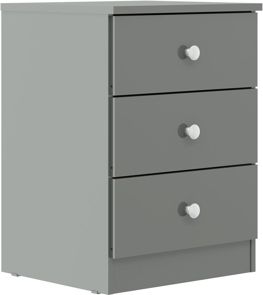 Denver 3 Door Wardrobe Bedroom Set - Grey Gloss
