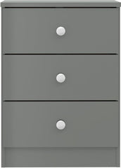 Denver 3 Door Wardrobe Bedroom Set - Grey Gloss