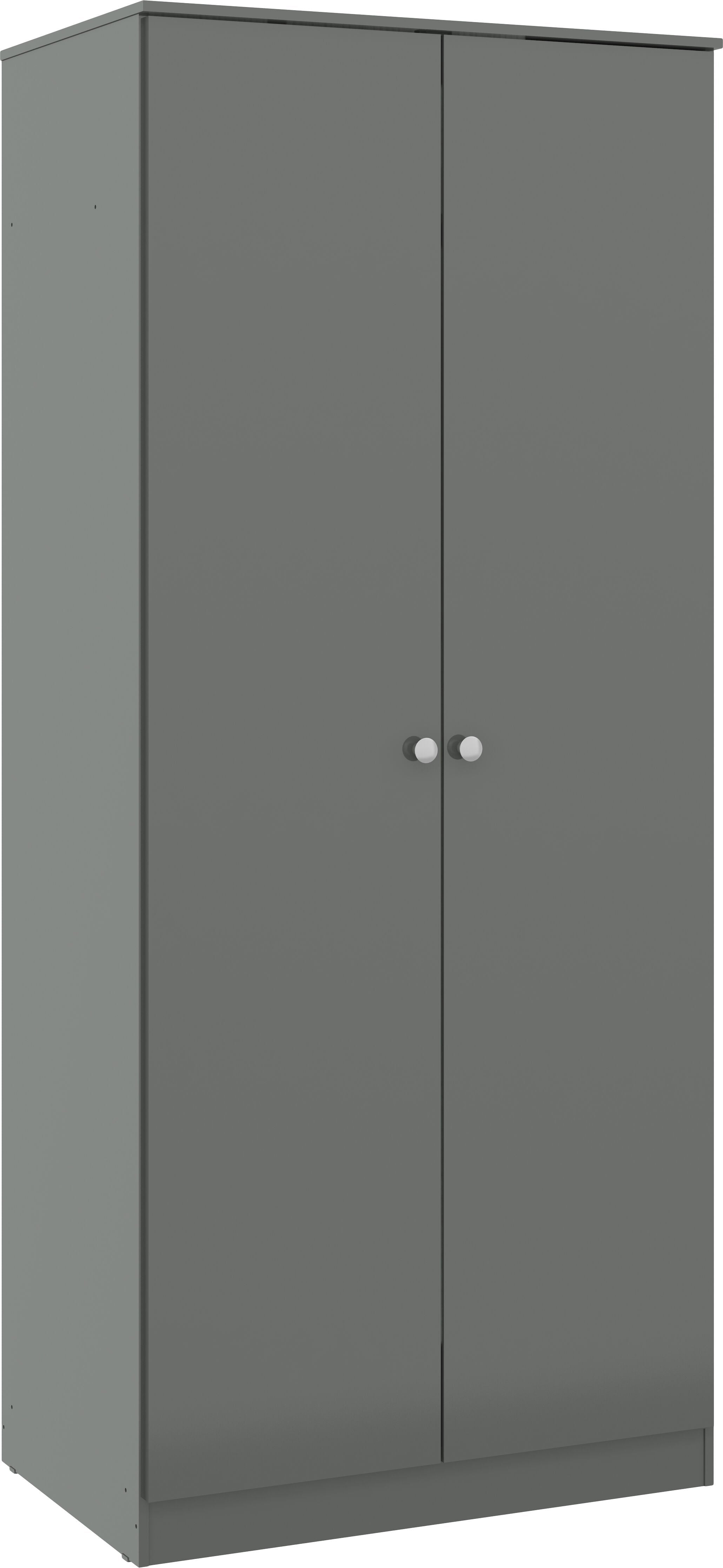 Denver 2 Door Wardrobe Bedroom Set - Grey Gloss