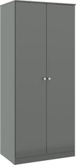 Denver 2 Door Wardrobe Bedroom Set - Grey Gloss