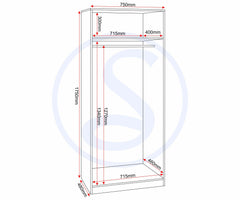 Dakota 2 Door Wardrobe Bedroom Set - Light Grey