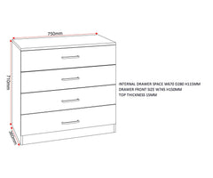 Dakota 2 Door Wardrobe Bedroom Set - Light Grey