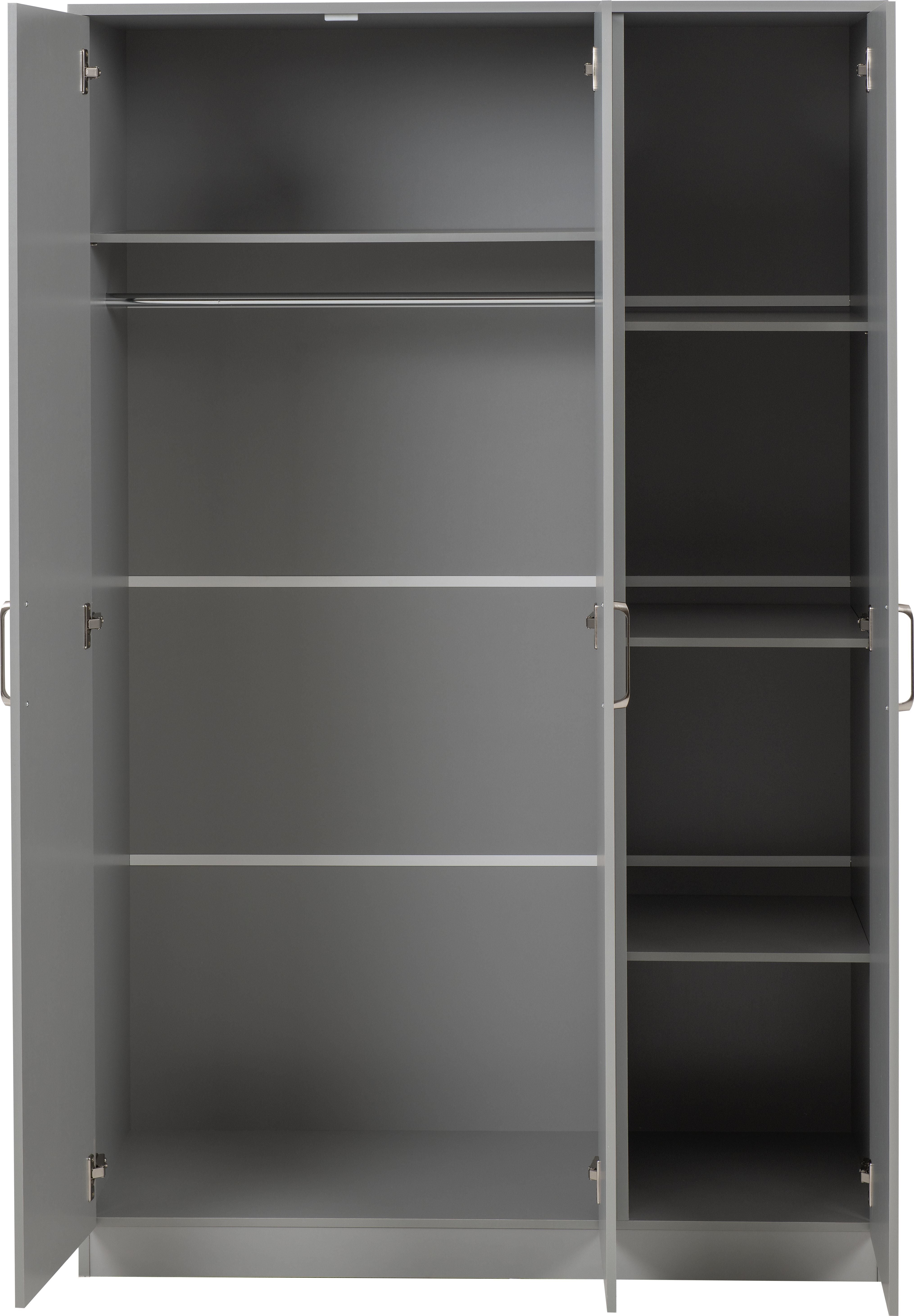 Dakota 3 Door Wardrobe Bedroom Set - Light Grey