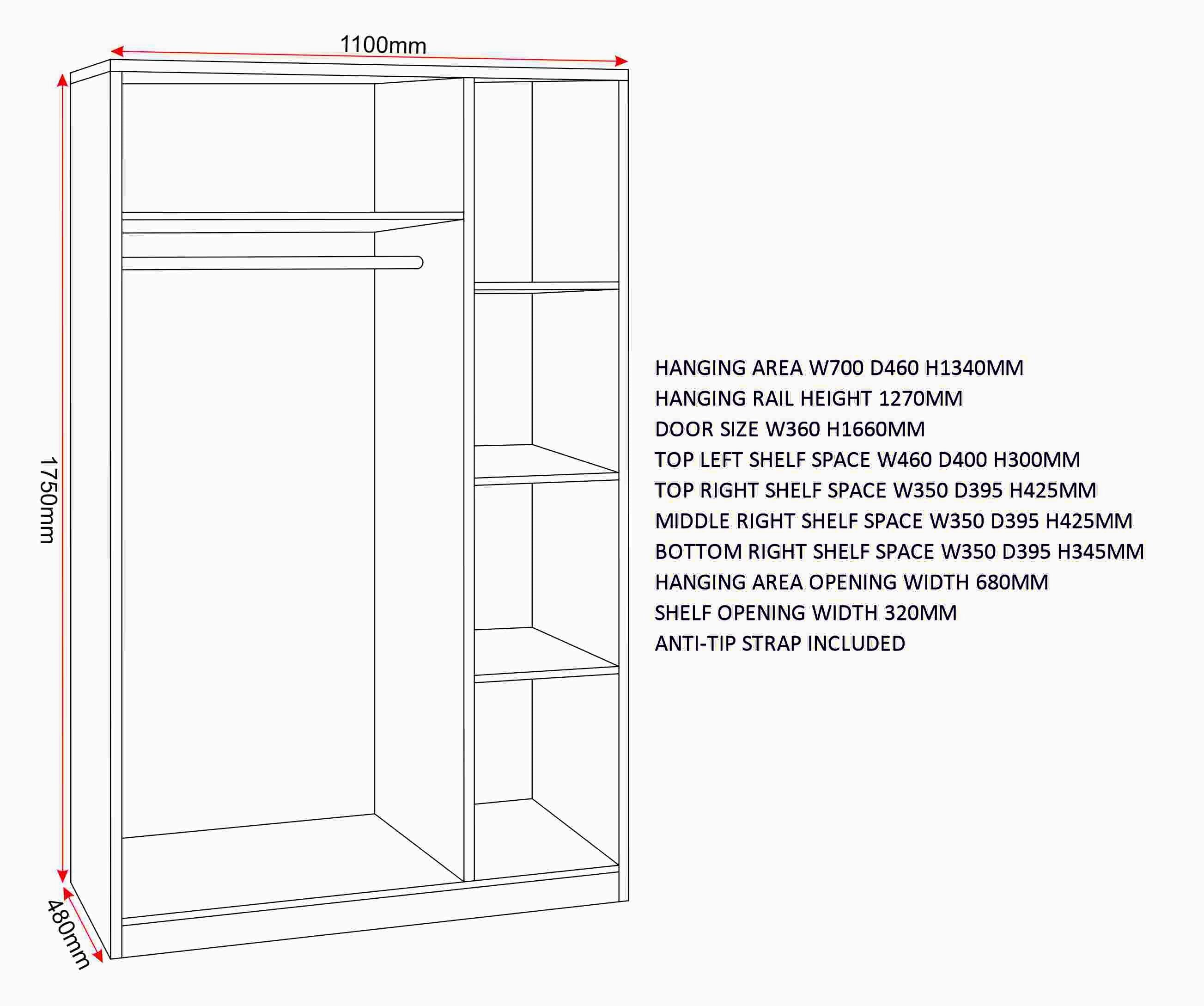 Dakota 3 Door Wardrobe Bedroom Set - Light Grey