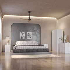 Dakota 3 Door Wardrobe Bedroom Set - White