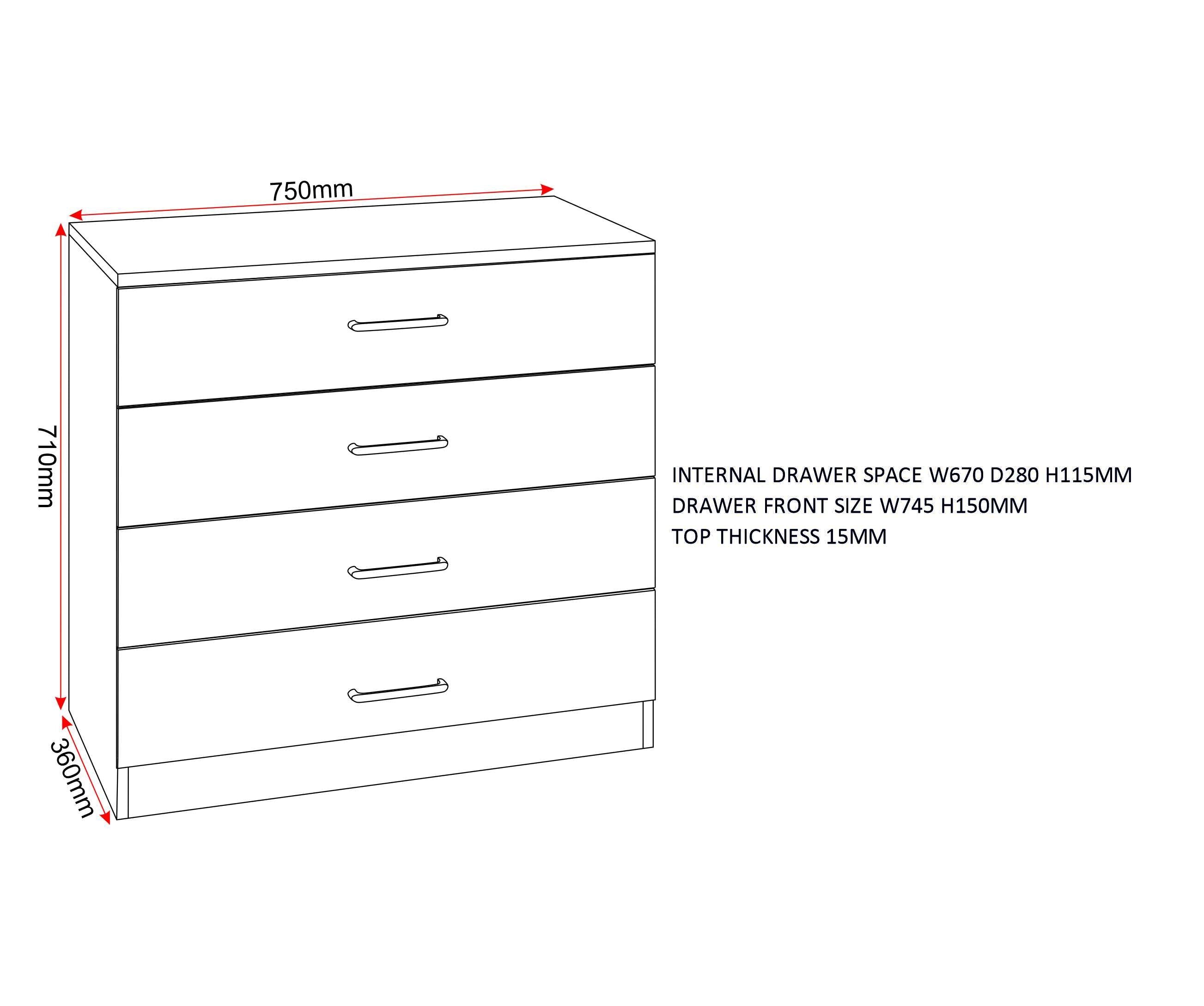 Dakota 3 Door Wardrobe Bedroom Set - White