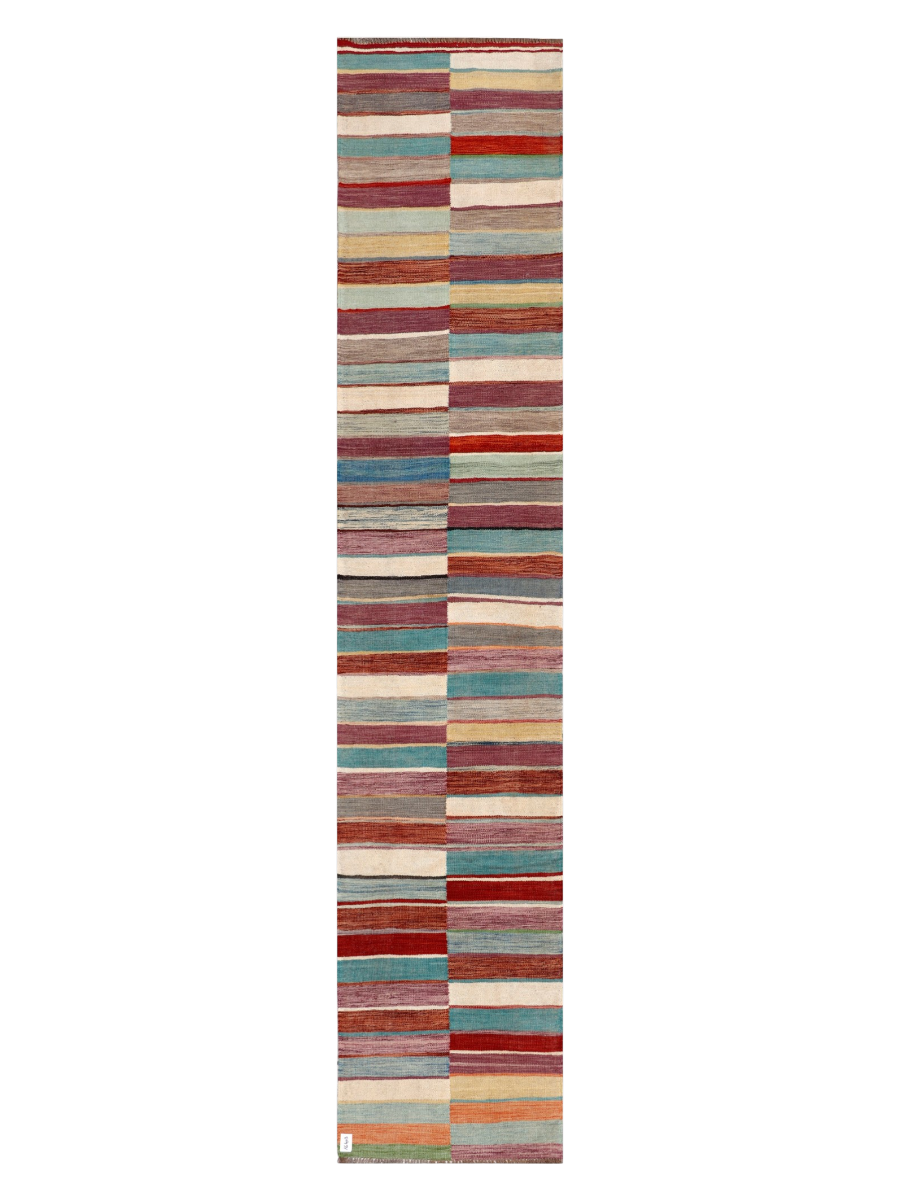 Bagh-e Badam, Maimana Kilim Runner - 404 × 81 cm (13'3" x 2'8")