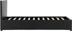 WAVERLEY 3' STORAGE BED - BLACK FAUX LEATHER