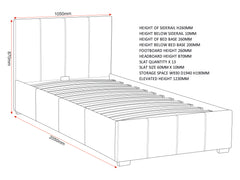 WAVERLEY 3' STORAGE BED - BLACK FAUX LEATHER