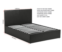 WAVERLEY 4' STORAGE BED - BLACK FAUX LEATHER