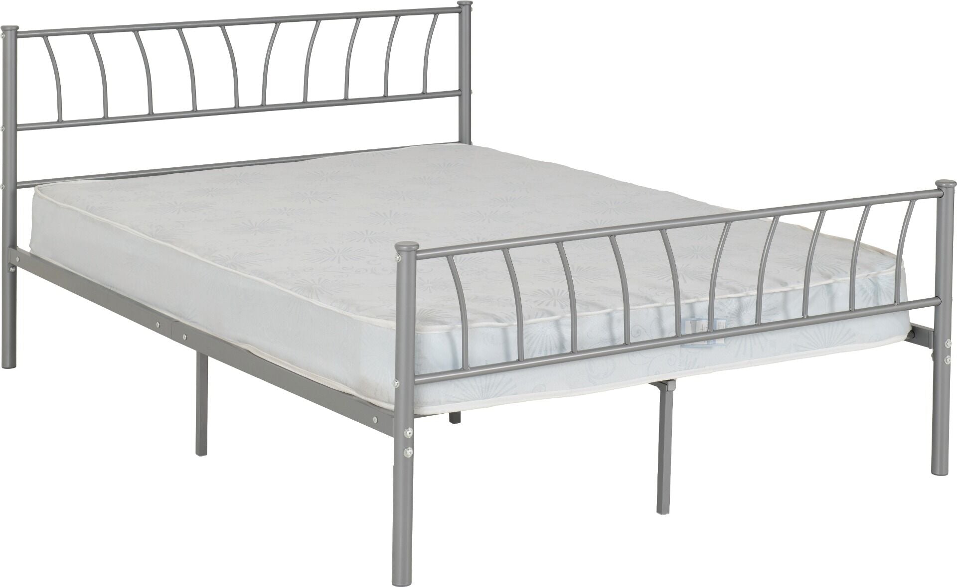 Harlow 4'6" Bed - Silver