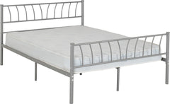 Harlow 4'6" Bed - Silver