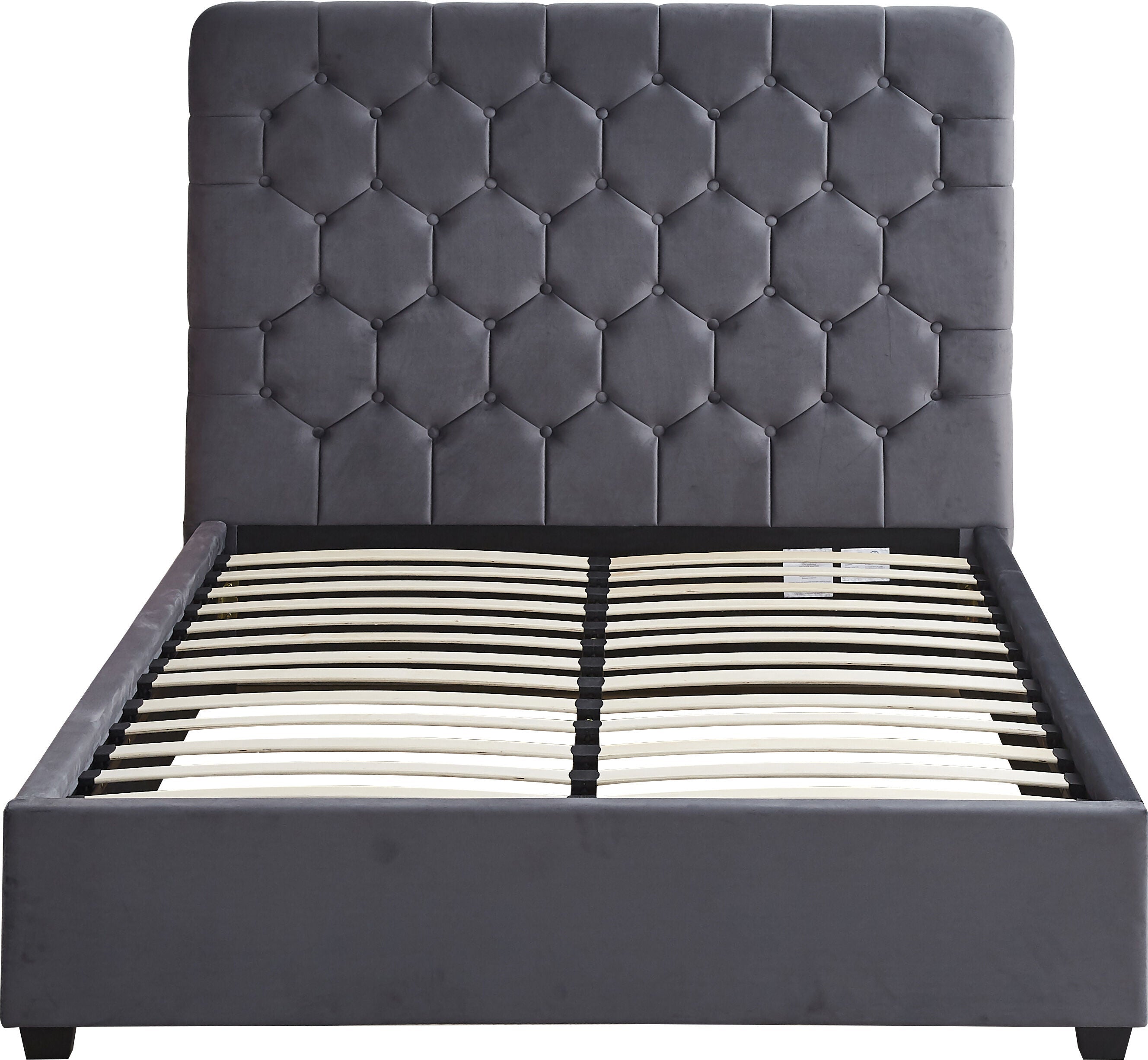 Madison 4'6" Bed - Grey Velvet Fabric