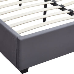 Madison 4'6" Bed - Grey Velvet Fabric