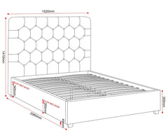 Madison 4'6" Bed - Fawn Velvet Fabric